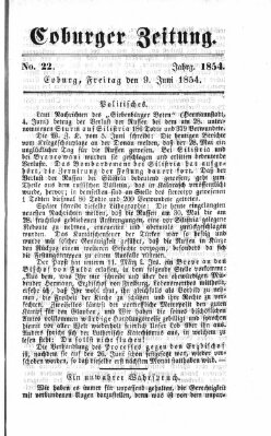 Coburger Zeitung Freitag 9. Juni 1854