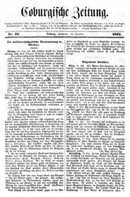 Coburger Zeitung Mittwoch 23. Oktober 1861