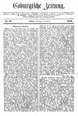 Coburger Zeitung Dienstag 14. Januar 1862