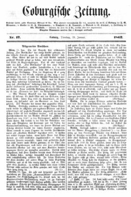 Coburger Zeitung Dienstag 21. Januar 1862