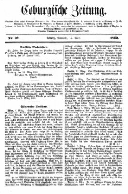 Coburger Zeitung Mittwoch 12. März 1862