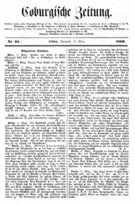 Coburger Zeitung Mittwoch 19. März 1862