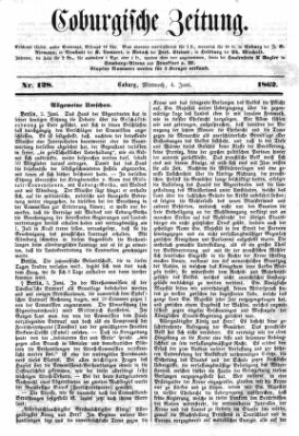 Coburger Zeitung Mittwoch 4. Juni 1862