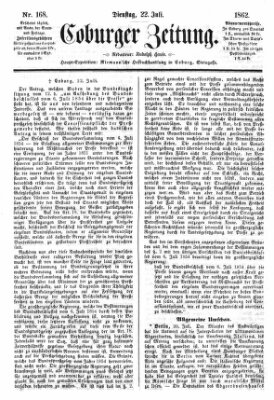 Coburger Zeitung Dienstag 22. Juli 1862