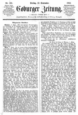 Coburger Zeitung Freitag 12. September 1862