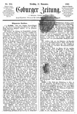 Coburger Zeitung Dienstag 11. November 1862