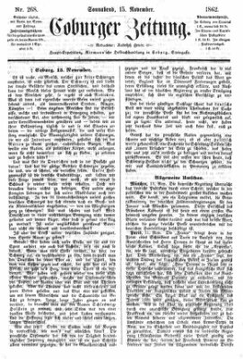 Coburger Zeitung Samstag 15. November 1862