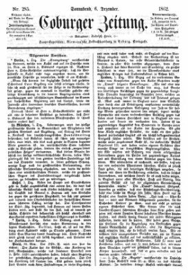 Coburger Zeitung Samstag 6. Dezember 1862