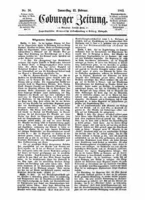 Coburger Zeitung Donnerstag 12. Februar 1863