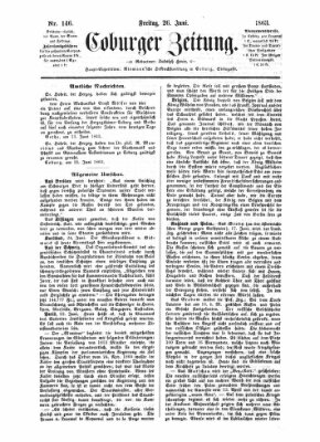 Coburger Zeitung Freitag 26. Juni 1863