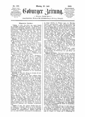 Coburger Zeitung Montag 20. Juli 1863