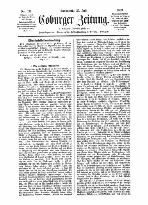 Coburger Zeitung Samstag 25. Juli 1863