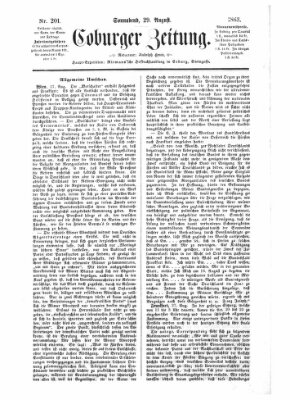 Coburger Zeitung Samstag 29. August 1863
