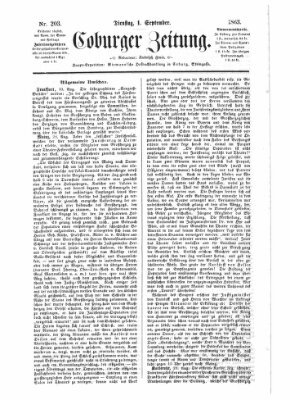 Coburger Zeitung Dienstag 1. September 1863