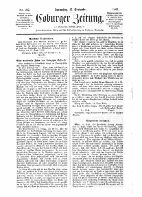 Coburger Zeitung Donnerstag 17. September 1863