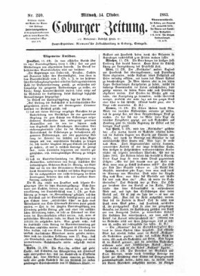 Coburger Zeitung Mittwoch 14. Oktober 1863