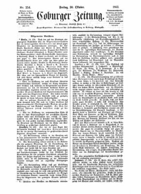 Coburger Zeitung Freitag 30. Oktober 1863