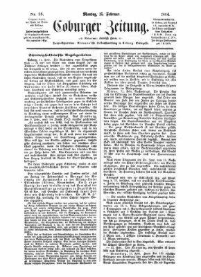 Coburger Zeitung Montag 15. Februar 1864