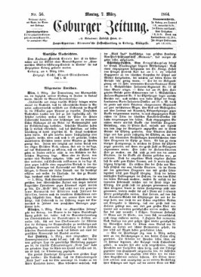 Coburger Zeitung Montag 7. März 1864