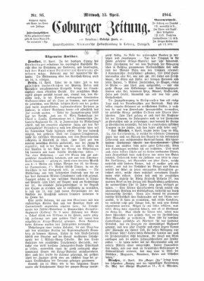 Coburger Zeitung Mittwoch 13. April 1864