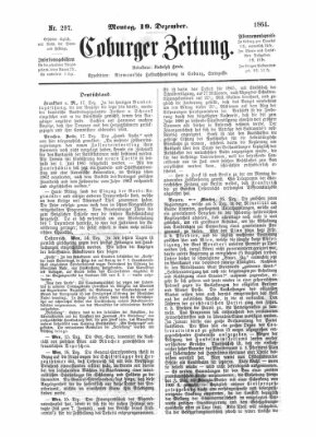 Coburger Zeitung Montag 19. Dezember 1864