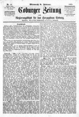 Coburger Zeitung Mittwoch 8. Februar 1865