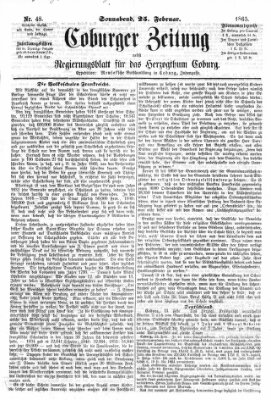 Coburger Zeitung Samstag 25. Februar 1865