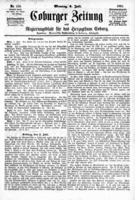 Coburger Zeitung Montag 3. Juli 1865