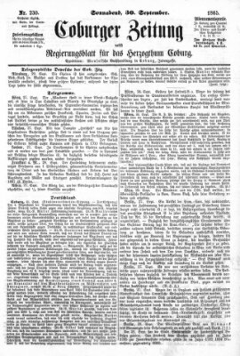 Coburger Zeitung Samstag 30. September 1865