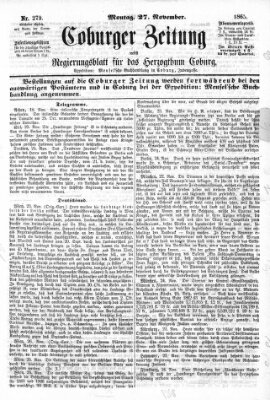 Coburger Zeitung Montag 27. November 1865