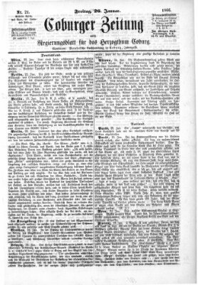 Coburger Zeitung Freitag 26. Januar 1866