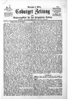Coburger Zeitung Montag 5. März 1866