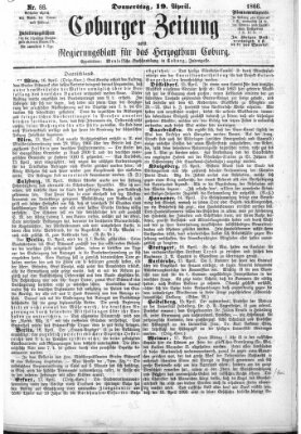 Coburger Zeitung Donnerstag 19. April 1866