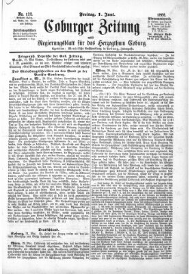 Coburger Zeitung Freitag 1. Juni 1866