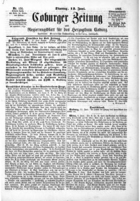 Coburger Zeitung Dienstag 12. Juni 1866