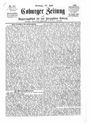 Coburger Zeitung Dienstag 17. Juli 1866