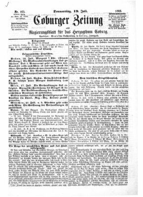 Coburger Zeitung Donnerstag 19. Juli 1866