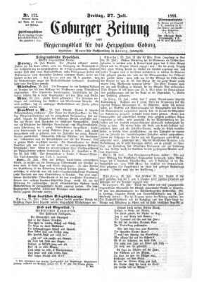 Coburger Zeitung Freitag 27. Juli 1866