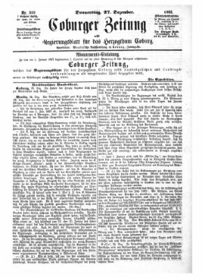 Coburger Zeitung Donnerstag 27. Dezember 1866
