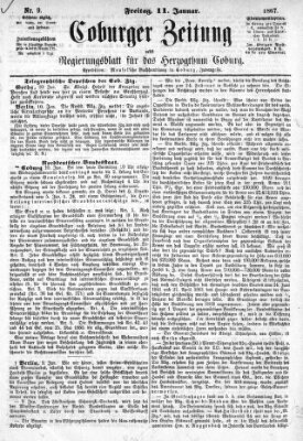 Coburger Zeitung Freitag 11. Januar 1867