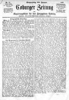 Coburger Zeitung Donnerstag 24. Januar 1867