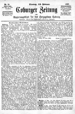 Coburger Zeitung Dienstag 12. Februar 1867