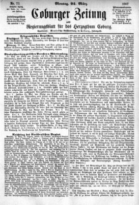 Coburger Zeitung Montag 25. März 1867