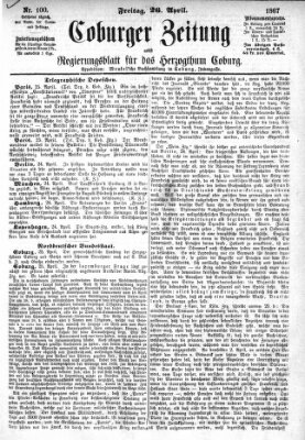 Coburger Zeitung Freitag 26. April 1867