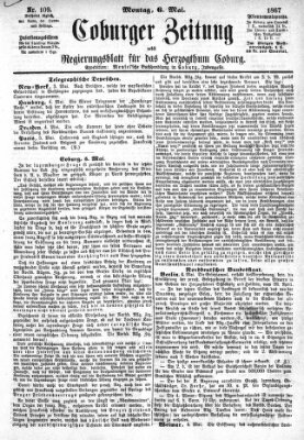 Coburger Zeitung Montag 6. Mai 1867