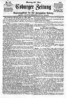Coburger Zeitung Montag 27. Mai 1867