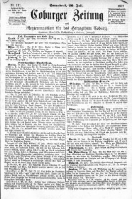 Coburger Zeitung Samstag 20. Juli 1867