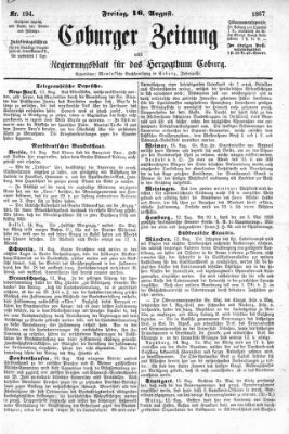 Coburger Zeitung Freitag 16. August 1867