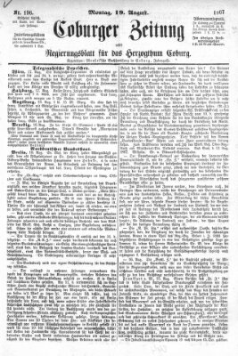 Coburger Zeitung Montag 19. August 1867