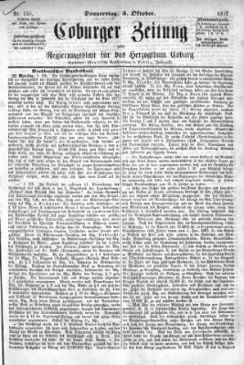 Coburger Zeitung Donnerstag 3. Oktober 1867